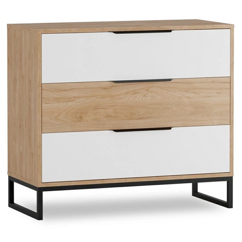 Kommode DARCY - Hickory / Mattweiß