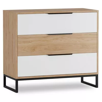 Kommode DARCY - Hickory / Mattweiß
