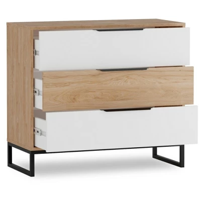 Kommode DARCY - Hickory / Mattweiß