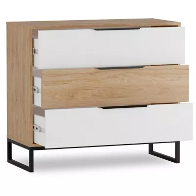 Kommode DARCY - Hickory / Mattweiß