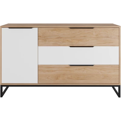 Kombinierte Kommode DARCY - Hickory / Mattweiß