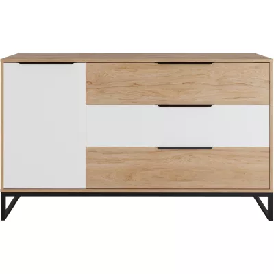 Kombinierte Kommode DARCY - Hickory / Mattweiß