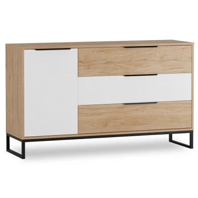 Kombinierte Kommode DARCY - Hickory / Mattweiß