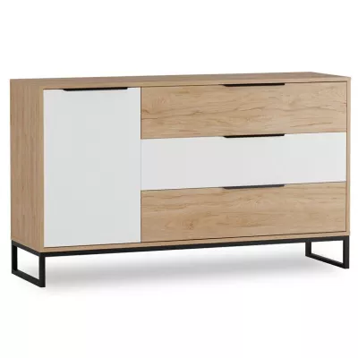 Kombinierte Kommode DARCY - Hickory / Mattweiß