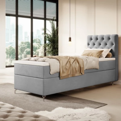 Polsterbett 80x200 ADRIA - hellgrau