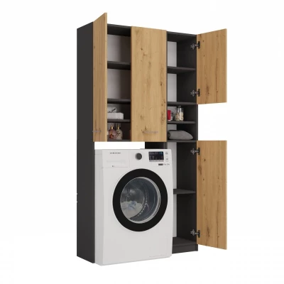 Waschmaschinen-Überbauschrank RISTO 4 – Artisan-Eiche / Anthrazit