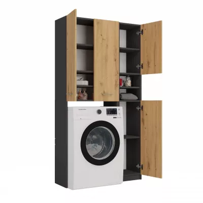 Waschmaschinen-Überbauschrank RISTO 4 – Artisan-Eiche / Anthrazit