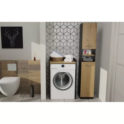 Schmaler Badezimmerschrank JANNO - Artisan Eiche / Anthrazit
