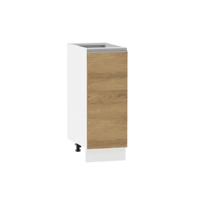 ADAMA Unterschrank - Breite 30 cm, Hickory natur/weiß, Griff silber, Beine 10 cm
