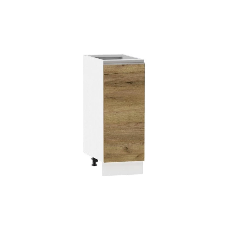 ADAMA Unterschrank - Breite 30 cm, Craft Eiche gold/weiß, Griff silber, Beine 10 cm