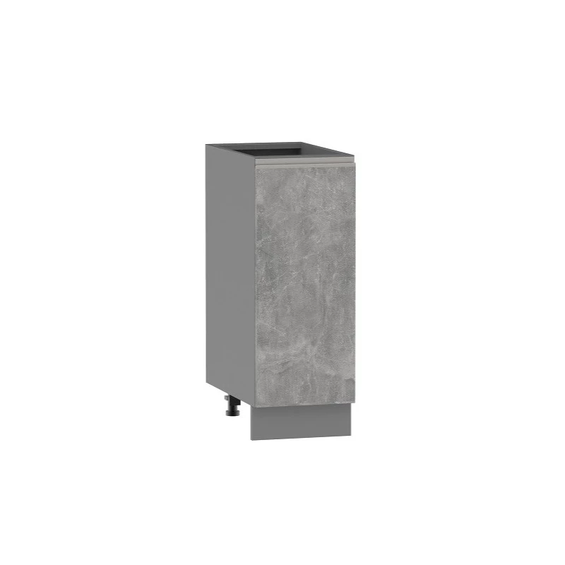 ADAMA Unterschrank - Breite 30 cm, Atelierbeton hell/grau, Griff silber, Beine 10 cm