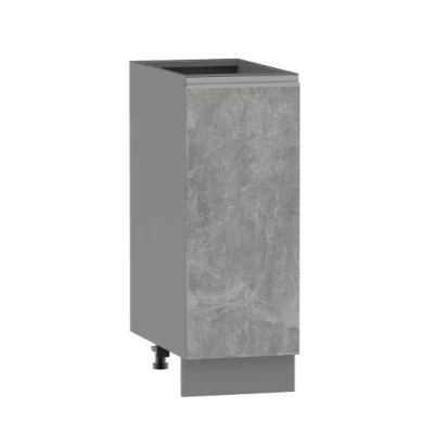 ADAMA Unterschrank - Breite 30 cm, Atelierbeton hell/grau, Griff silber, Beine 15 cm