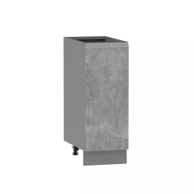 ADAMA Unterschrank - Breite 30 cm, Atelierbeton hell/grau, Griff silber, Beine 15 cm