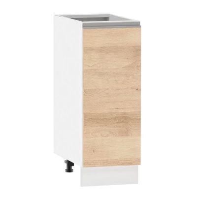 ADAMA Unterschrank - Breite 30 cm, Artisan-Buche/weiß, Griff silber, Beine 15 cm