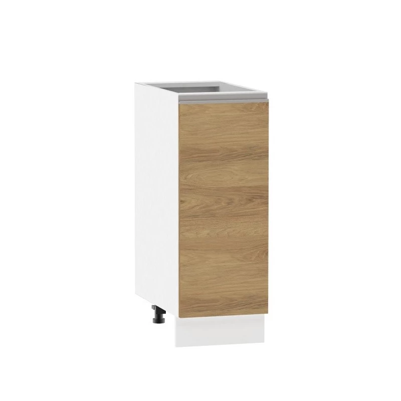 ADAMA Auszugschrank - Breite 30 cm, Hickory natur/weiß, Füße 15 cm