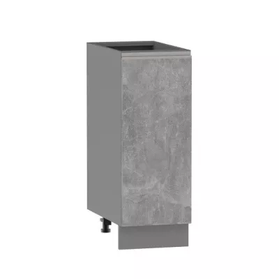ADAMA Auszugschrank - Breite 30 cm, Atelierbeton hell/grau, Füße 10 cm