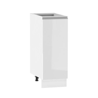 ADAMA Auszugschrank - Breite 30 cm, weiß glänzend / weiß, Beine 10 cm