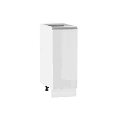 ADAMA Auszugschrank - Breite 30 cm, weiß glänzend / weiß, Beine 10 cm