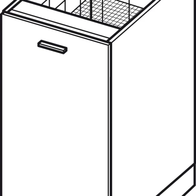 ADAMA Auszugschrank - Breite 30 cm, weiß glänzend / weiß, Beine 10 cm