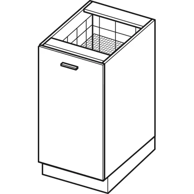 ADAMA Auszugschrank - Breite 30 cm, weiß glänzend / weiß, Beine 15 cm