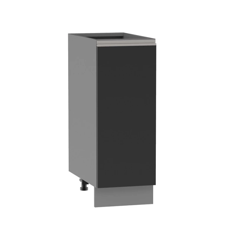 ADAMA Auszugschrank - Breite 30 cm, schwarz/grau, Beine 10 cm