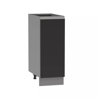ADAMA Auszugschrank - Breite 30 cm, schwarz/grau, Beine 10 cm