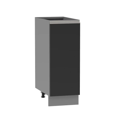 ADAMA Auszugschrank - Breite 30 cm, schwarz/grau, Beine 15 cm