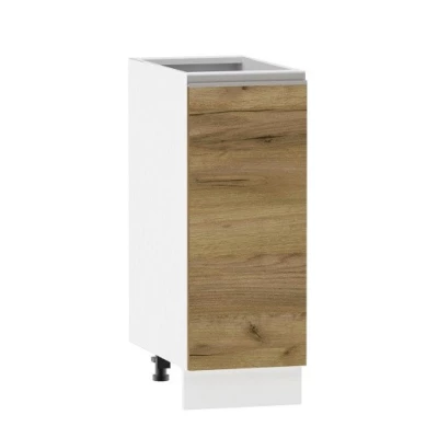 ADAMA Auszugschrank - Breite 30 cm, Craft Eiche Gold/Weiß, Beine 10 cm
