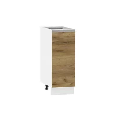 ADAMA Auszugschrank - Breite 30 cm, Craft Eiche Gold/Weiß, Beine 10 cm