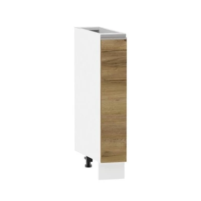 ADAMA Auszugschrank - Breite 15 cm, Craft Eiche Gold/Weiß, Beine 10 cm