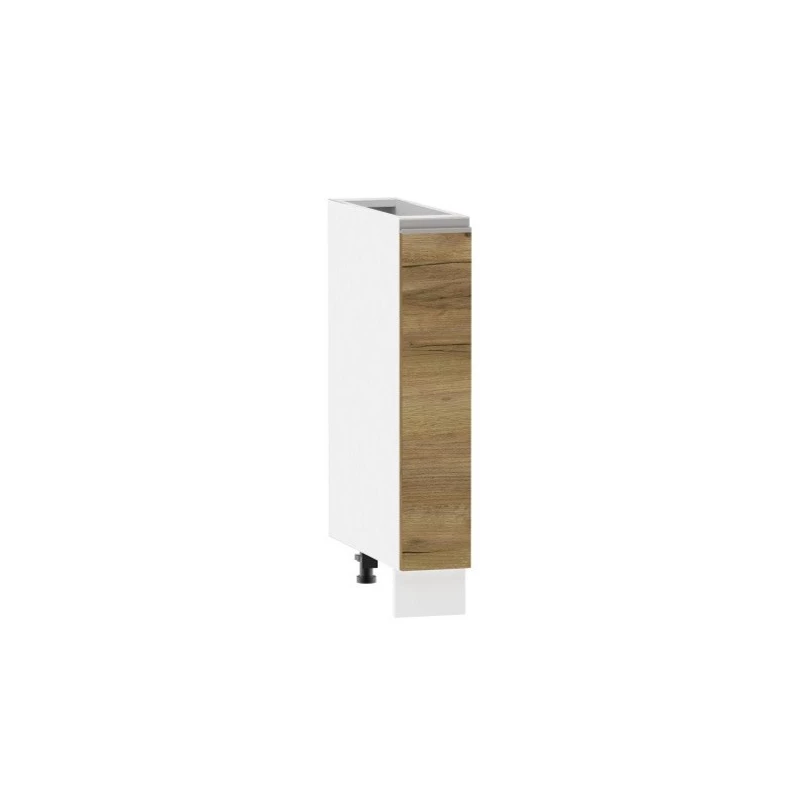 ADAMA Auszugschrank - Breite 15 cm, Craft Eiche Gold/Weiß, Beine 10 cm