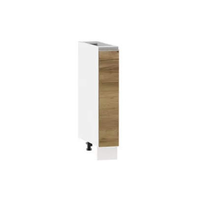 ADAMA Auszugschrank - Breite 15 cm, Craft Eiche Gold/Weiß, Beine 10 cm