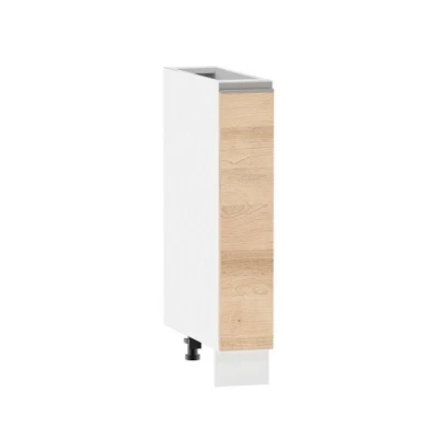 ADAMA Auszugschrank - Breite 15 cm, Artisan-Buche/Weiß, Füße 15 cm