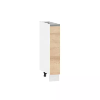 ADAMA Auszugschrank - Breite 15 cm, Artisan-Buche/Weiß, Füße 15 cm