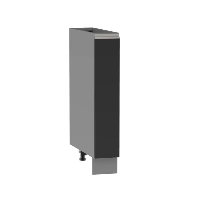 ADAMA Auszugschrank - Breite 15 cm, schwarz/grau, Beine 15 cm