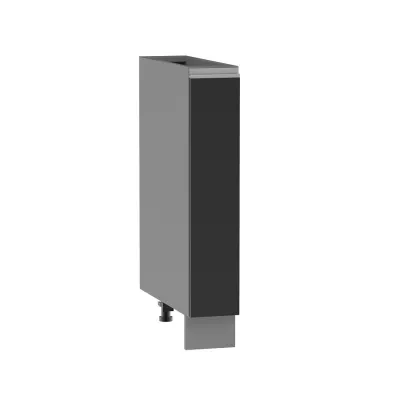 ADAMA Auszugschrank - Breite 15 cm, schwarz/grau, Beine 10 cm