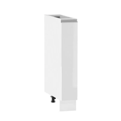 ADAMA Auszugschrank - Breite 15 cm, weiß glänzend / weiß, Beine 15 cm