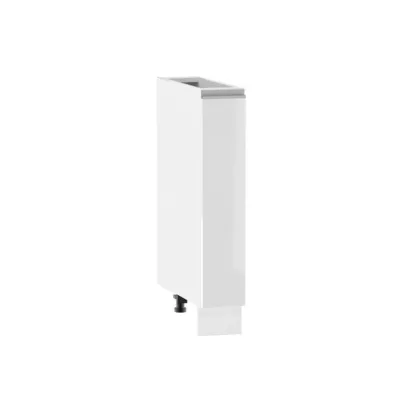 ADAMA Auszugschrank - Breite 15 cm, weiß glänzend / weiß, Beine 15 cm