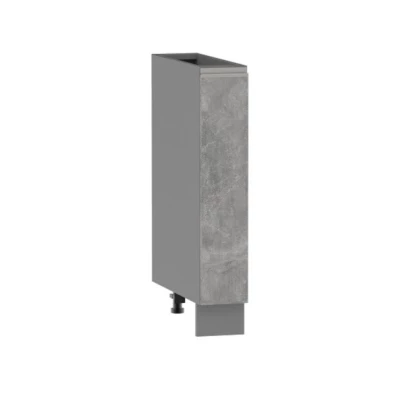 ADAMA Auszugschrank - Breite 15 cm, Atelierbeton hell/grau, Beine 10 cm