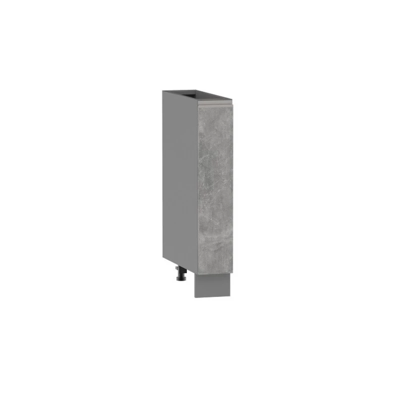 ADAMA Auszugschrank - Breite 15 cm, Atelierbeton hell/grau, Beine 10 cm
