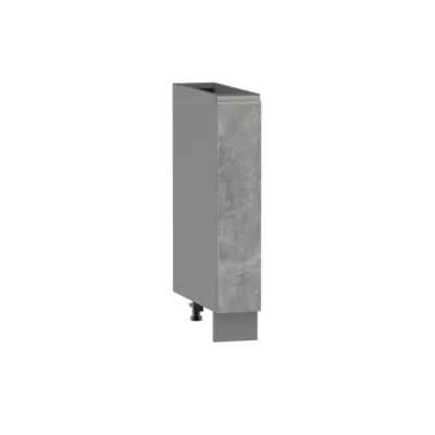 ADAMA Auszugschrank - Breite 15 cm, Atelierbeton hell/grau, Beine 10 cm