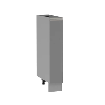 ADAMA Auszugschrank - Breite 15 cm, Hochglanzgrau/Grau, Beine 15 cm