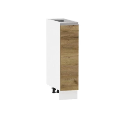 ADAMA Auszugschrank - Breite 20 cm, Craft Eiche Gold/Weiß, Beine 15 cm