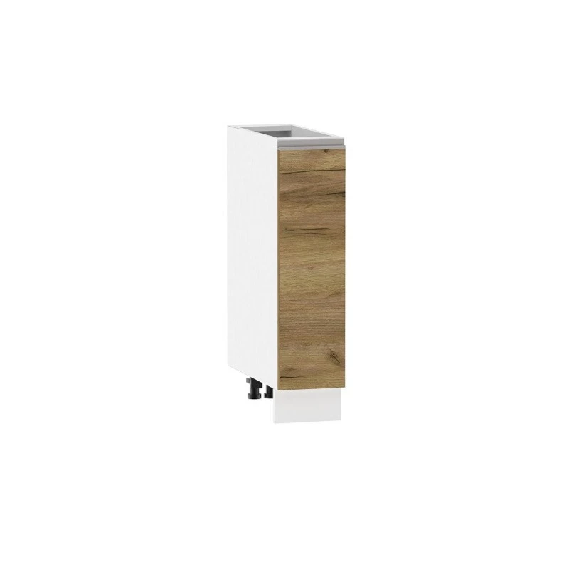 ADAMA Auszugschrank - Breite 20 cm, Craft Eiche Gold/Weiß, Beine 10 cm