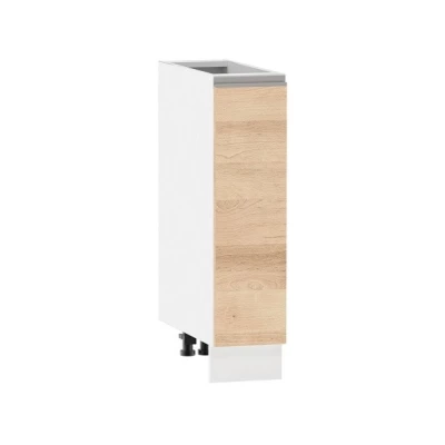 ADAMA Auszugschrank - Breite 20 cm, Artisan-Buche/Weiß, Füße 15 cm