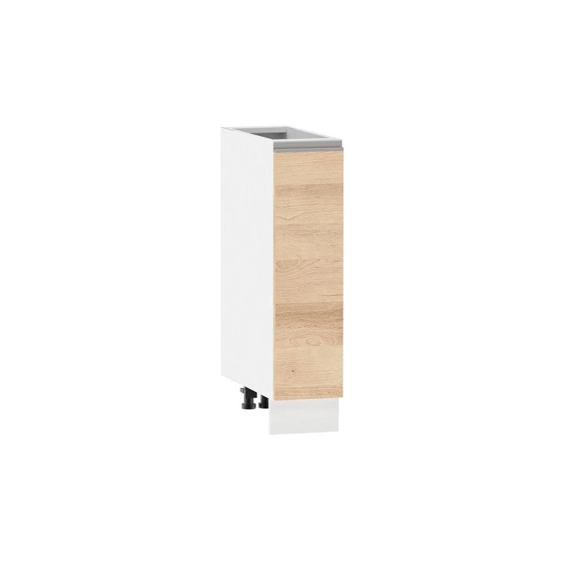 ADAMA Auszugschrank - Breite 20 cm, Artisan-Buche/Weiß, Füße 15 cm