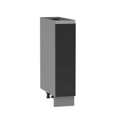 ADAMA Auszugschrank - Breite 20 cm, schwarz/grau, Beine 15 cm