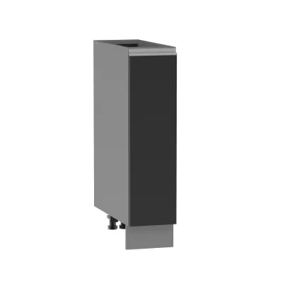 ADAMA Auszugschrank - Breite 20 cm, schwarz/grau, Beine 15 cm