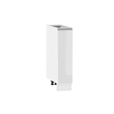 ADAMA Auszugschrank - Breite 20 cm, weiß glänzend / weiß, Beine 15 cm