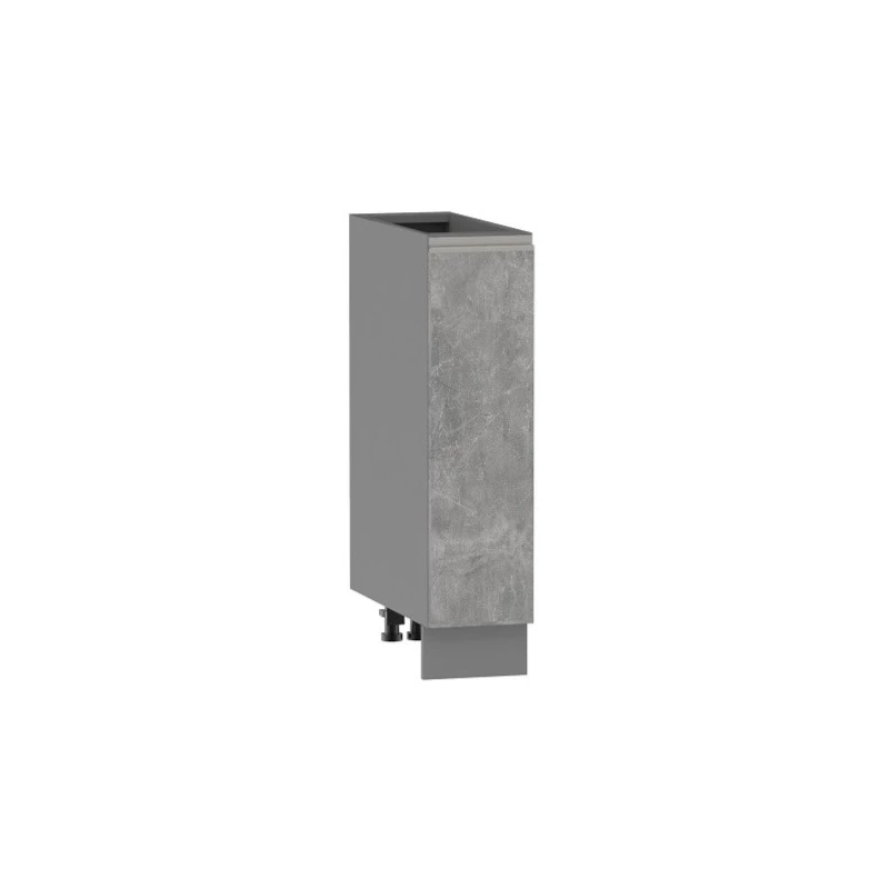 ADAMA Auszugschrank - Breite 20 cm, Atelierbeton hell/grau, Beine 10 cm